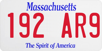 MA license plate 192AR9