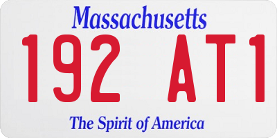 MA license plate 192AT1