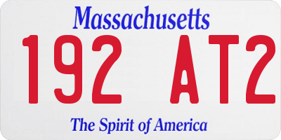 MA license plate 192AT2