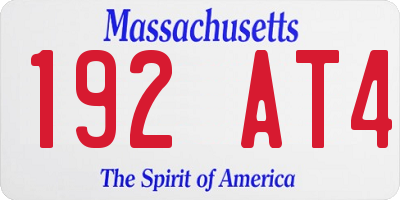 MA license plate 192AT4