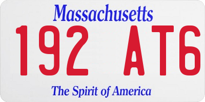 MA license plate 192AT6