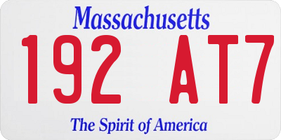MA license plate 192AT7