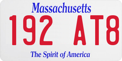 MA license plate 192AT8