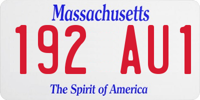 MA license plate 192AU1