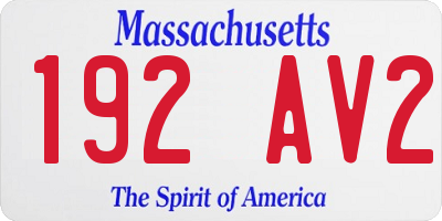 MA license plate 192AV2