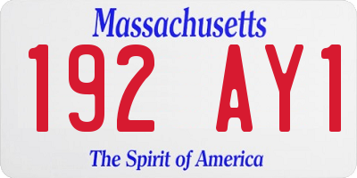 MA license plate 192AY1