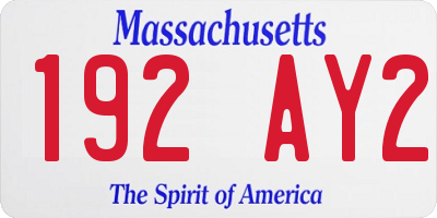MA license plate 192AY2