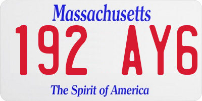 MA license plate 192AY6