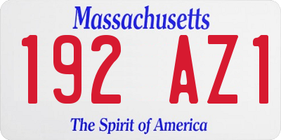 MA license plate 192AZ1