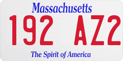 MA license plate 192AZ2