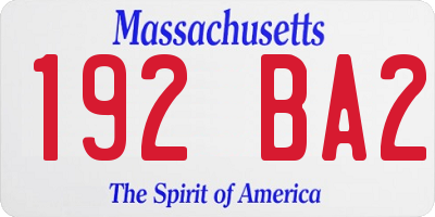 MA license plate 192BA2