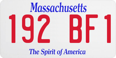 MA license plate 192BF1