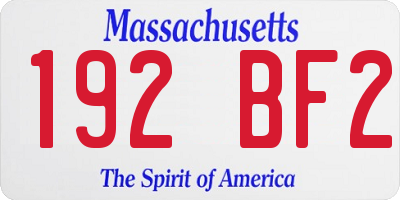 MA license plate 192BF2