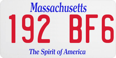 MA license plate 192BF6