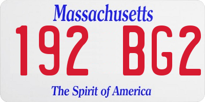 MA license plate 192BG2
