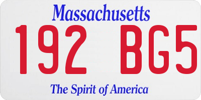 MA license plate 192BG5