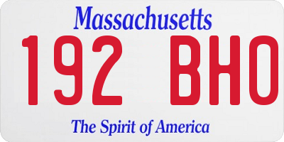 MA license plate 192BH0