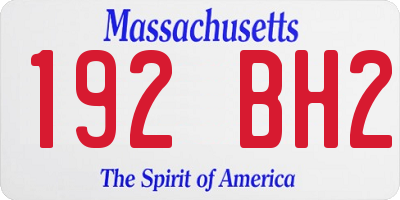 MA license plate 192BH2