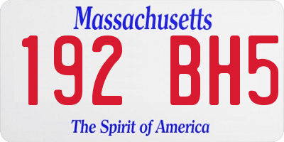 MA license plate 192BH5