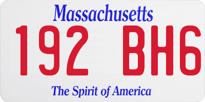 MA license plate 192BH6