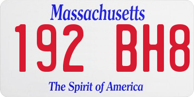 MA license plate 192BH8