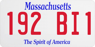 MA license plate 192BI1