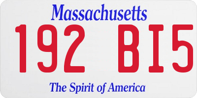 MA license plate 192BI5