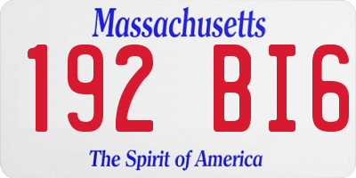 MA license plate 192BI6