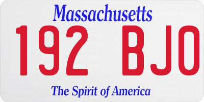 MA license plate 192BJ0