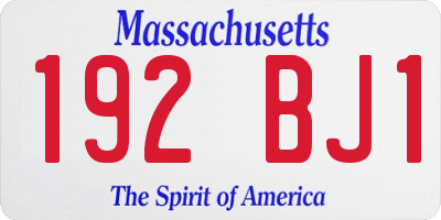 MA license plate 192BJ1