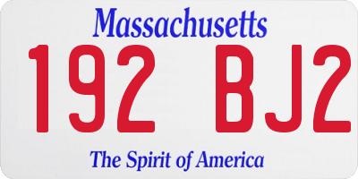 MA license plate 192BJ2