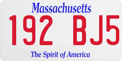 MA license plate 192BJ5