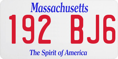MA license plate 192BJ6