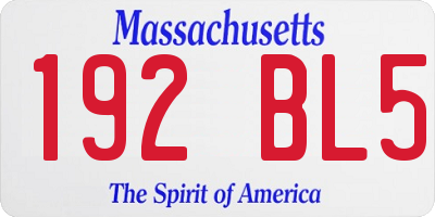 MA license plate 192BL5