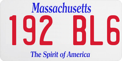 MA license plate 192BL6