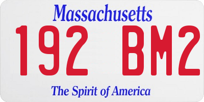 MA license plate 192BM2