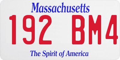 MA license plate 192BM4