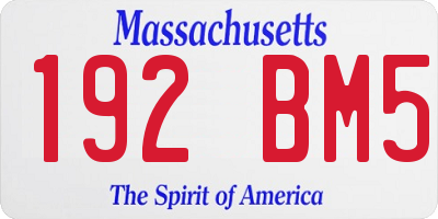 MA license plate 192BM5