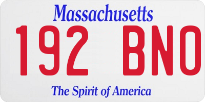 MA license plate 192BN0