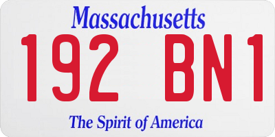 MA license plate 192BN1