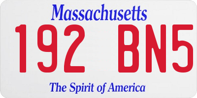 MA license plate 192BN5