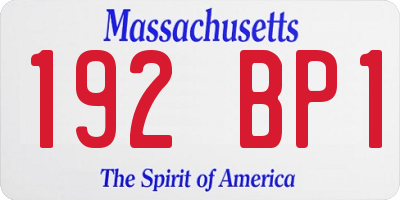 MA license plate 192BP1