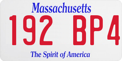MA license plate 192BP4