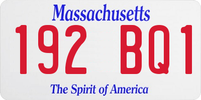 MA license plate 192BQ1