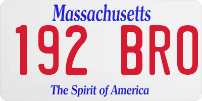 MA license plate 192BR0