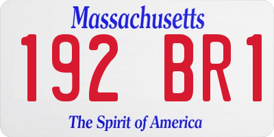 MA license plate 192BR1