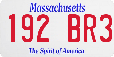 MA license plate 192BR3