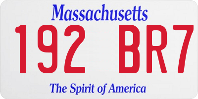 MA license plate 192BR7