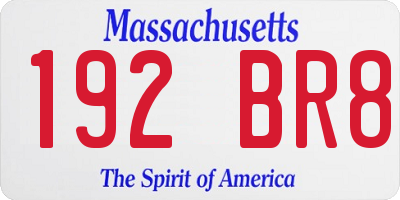 MA license plate 192BR8