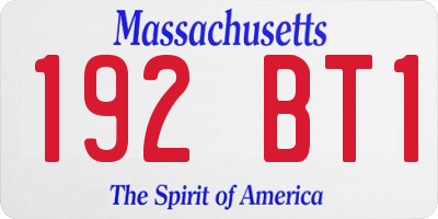MA license plate 192BT1